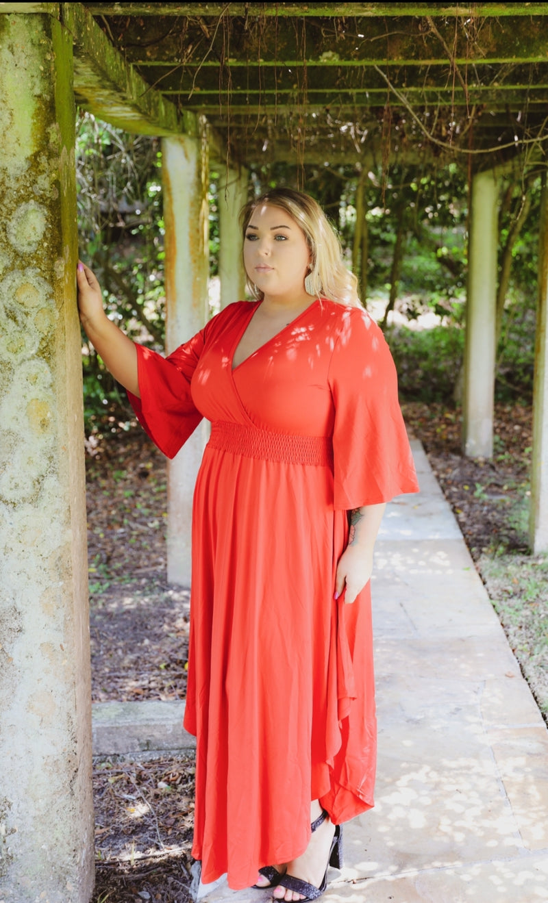 Plus size red dress