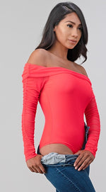 Neon Coral bodysuit 