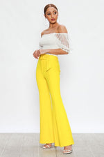 High waisted yellow flares 