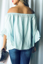 Bell sleeve off the shoulder top