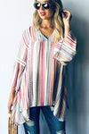Loose fit candy striped blouse