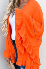 Ruffled orange cardigan  