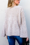Cream knit  bell sleeve sweater 