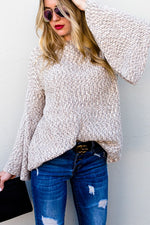  knit sweater with bell sleeves