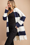 Blue and white long cardigan 