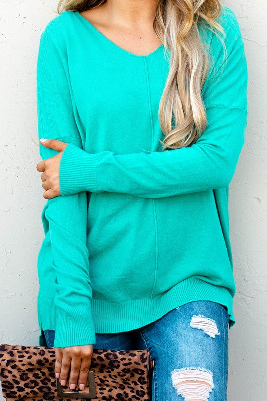 Turquoise pullover sweater