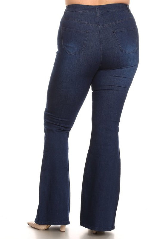 Meridian High Waisted Flare Jeans Curvy Fit