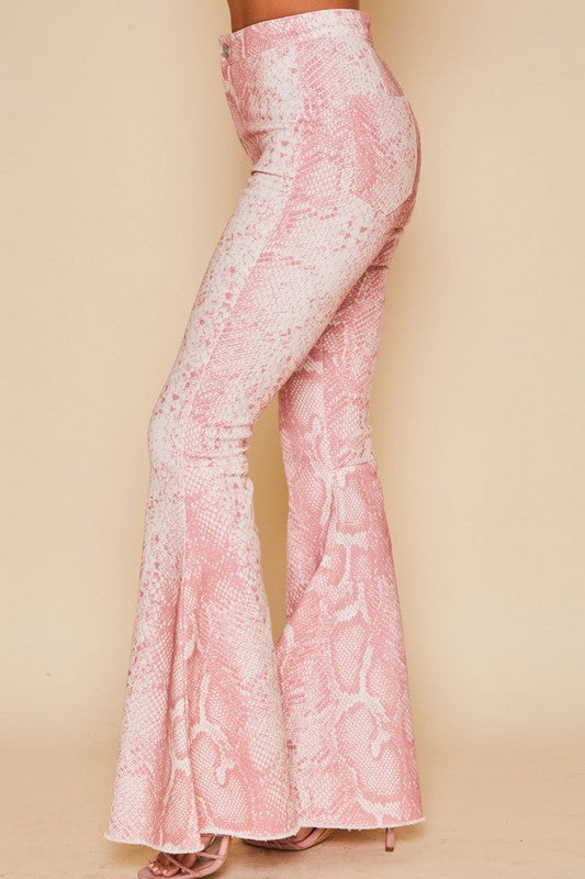 Pretty in Python Flare Jeans