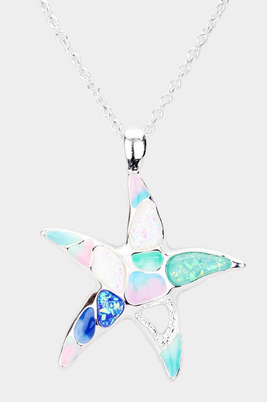 Seaglass starfish necklace
