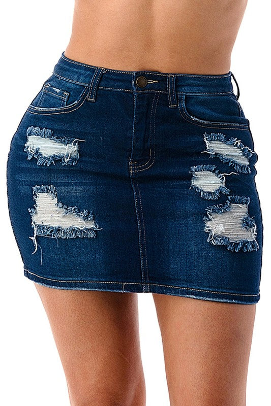 Blue jean mini skirt