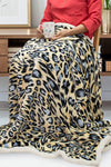 Leopard fleece blanket