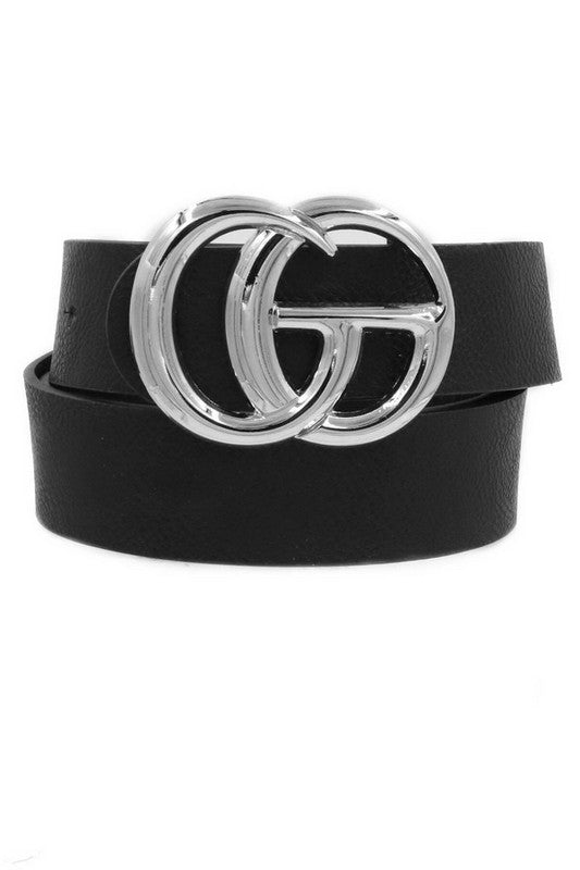 Silver buckle GG belt