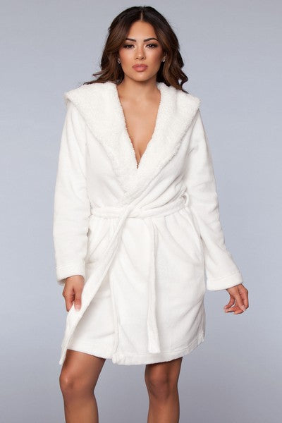 White sherpa robe