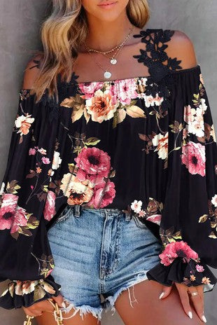 Floral detailed top