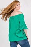 Plus size Kelly green top