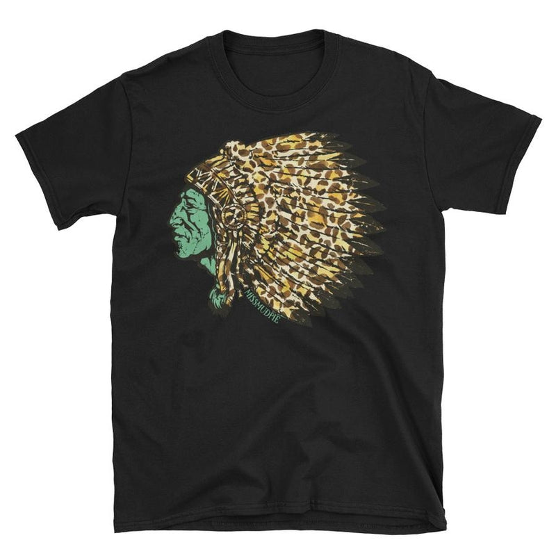 Leopard print Indian chief Graphic tee