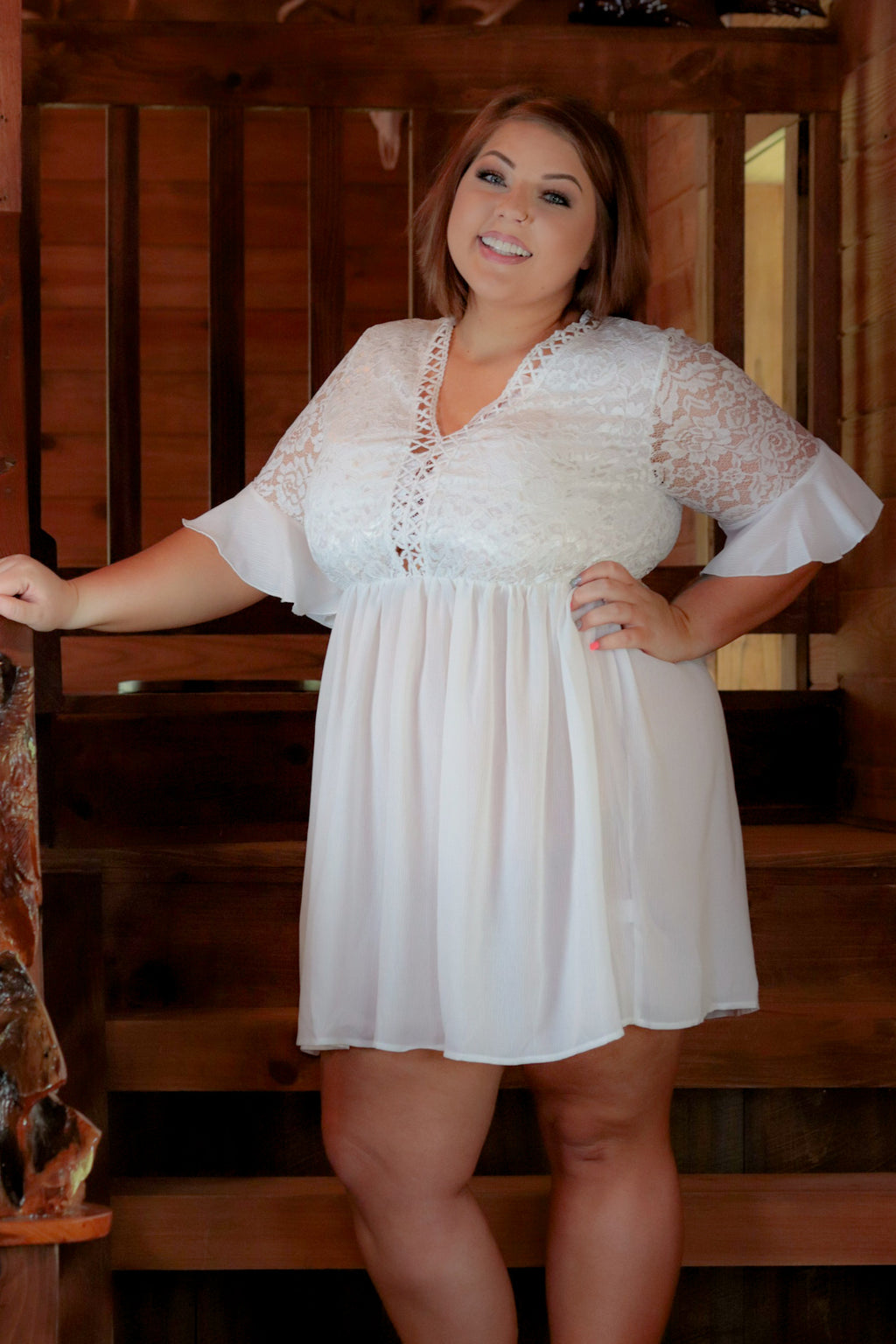 white curvy fit dress