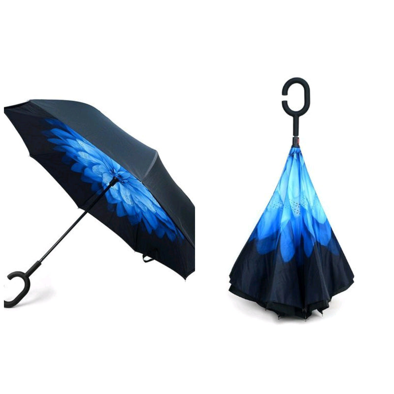 Blue floral umbrella 