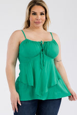 Green layered cami curvy fit