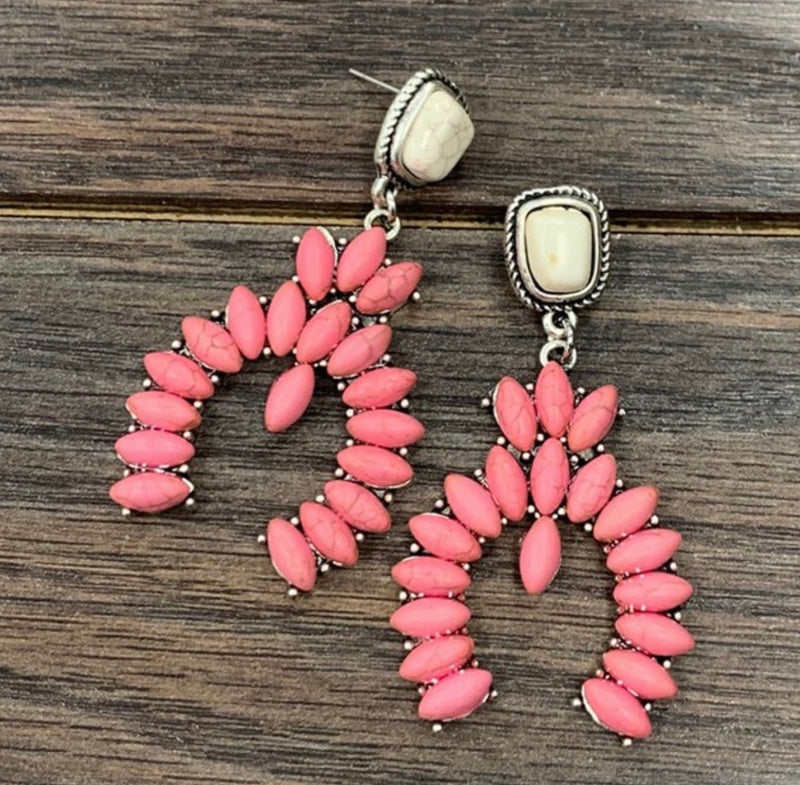 Pink Squash Blossom Earrings