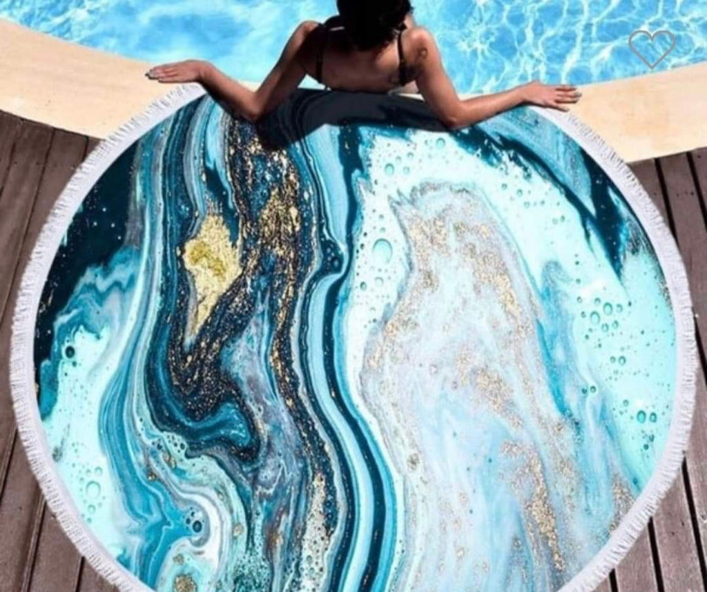 Blue swirl Beach towel