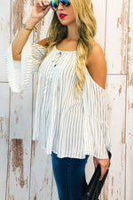 Striped tie front top