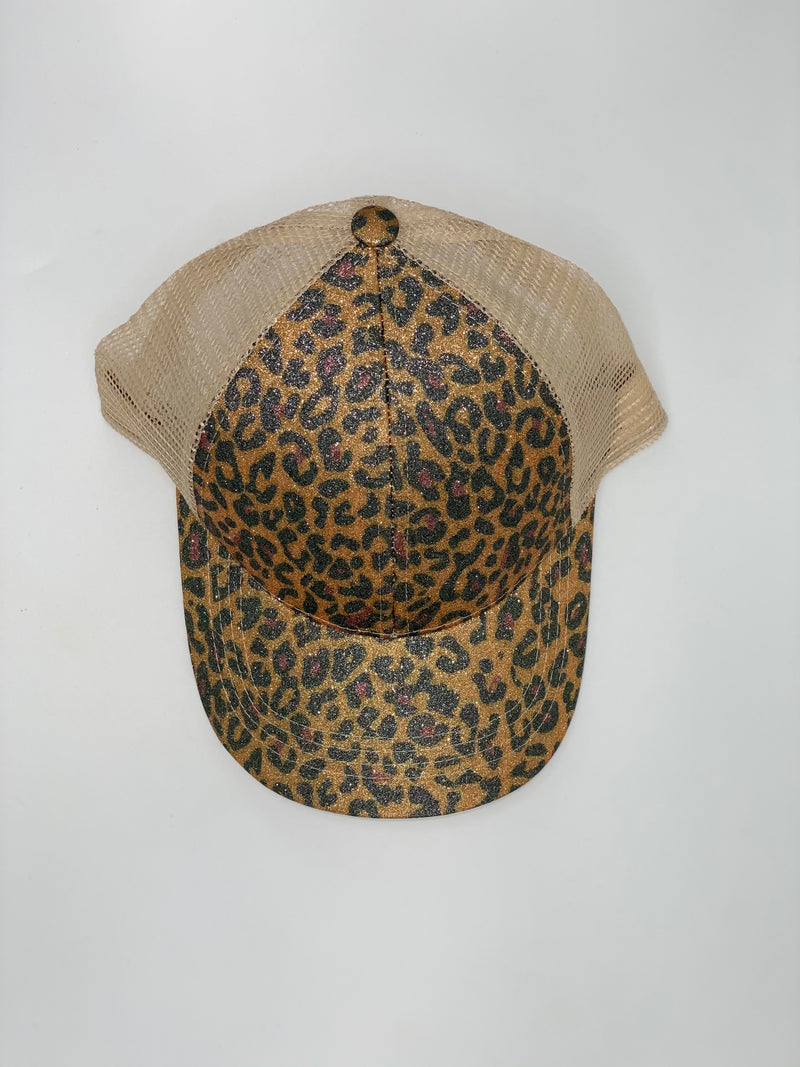 Leopard Ponytail hat