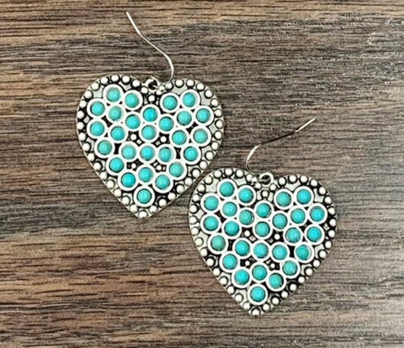 Heart 2 Heart Turquoise Earrings