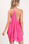 Pink ruffle mini dress