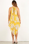 Yellow floral plus size dress
