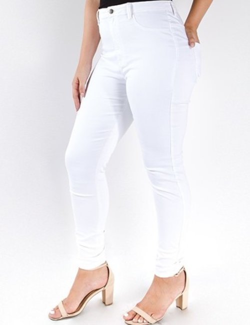 White skinny jeans plus size