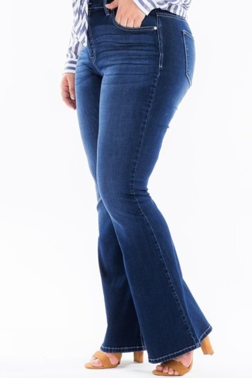 Curvy fit flare denim jeans