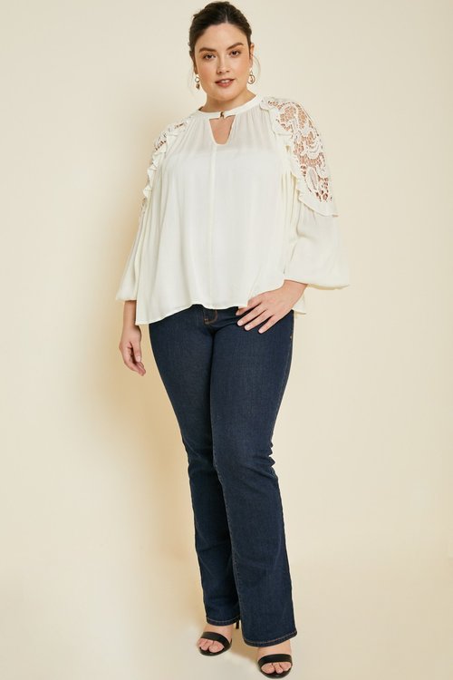 Ivory plus size yo with lace detailing 