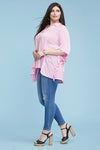 Pink plus size casual top