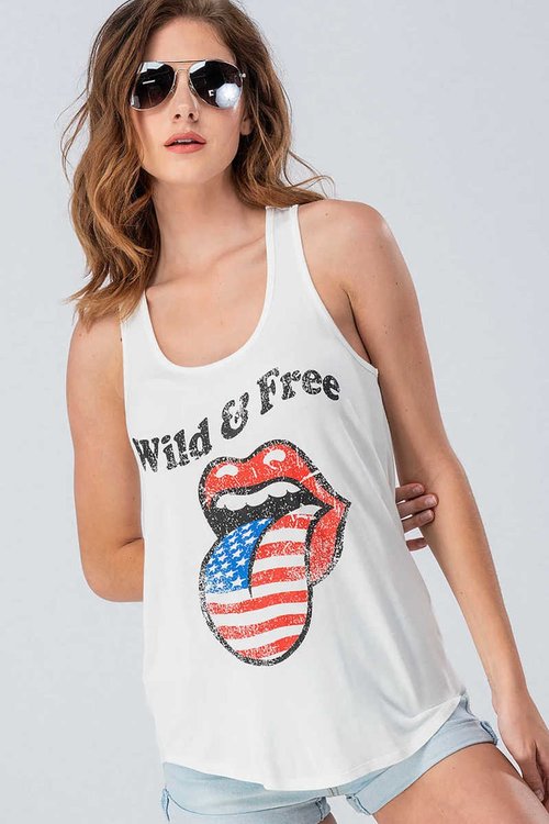 Wild and free tank top