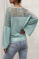 Mint long sleeve detailed top