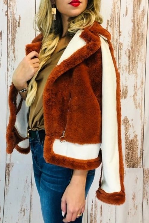 Red Fox faux fur coat