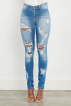 High waisted skinny jeans