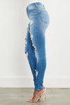 Medium blue denim skinny jeans 
