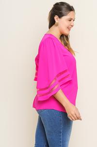Plus size hot pink blouse 