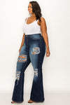Plus size distressed jeans