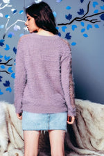 Lace sleeved sweater