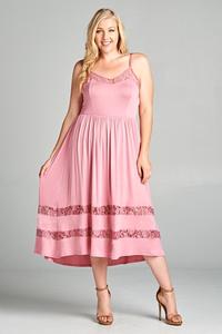 Plus size pink dress
