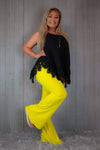 Flare style yellow pants  