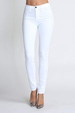 White denim skinny jeans